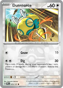 Dunsparce 79/131 Reverse Common Prismatic Evolutions Pokemon Cards - Image 1