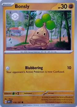 BONSLY - COMMON - OBSIDIAN FLAMES - POKEMON CARD - 110/197 - Image 1