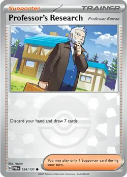 Professor's Research 124/131 Reverse Common Prismatic Evolutions Pokemon Cards - Image 1