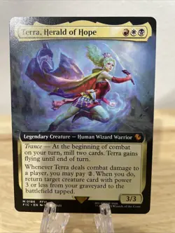 MTG Terra, Herald of Hope Extended Art Regular #186 Commander Final Fantasy NM/M - Image 1