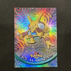 Topps Pokemon Card TV Series 1 Rainbow Foil BlueLogo 1st Edition #65 Alakazam LP - Image 1