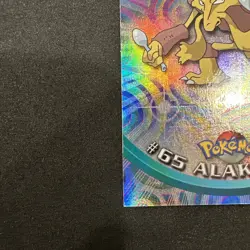 Topps Pokemon Card TV Series 1 Rainbow Foil BlueLogo 1st Edition #65 Alakazam LP - Image 2