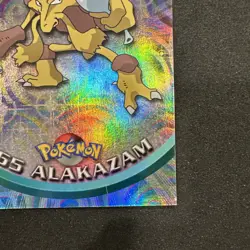 Topps Pokemon Card TV Series 1 Rainbow Foil BlueLogo 1st Edition #65 Alakazam LP - Image 3