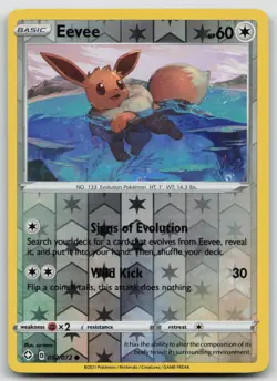 Evoli 052/072 Reverse Holo - Shining Fates - EN - NM - Pokemon TCG - Image 1