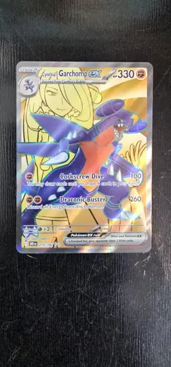 Pokemon TCG Cynthia's Garchomp EX Destined Rivals Ultra Rare Card 215/182 - Image 1