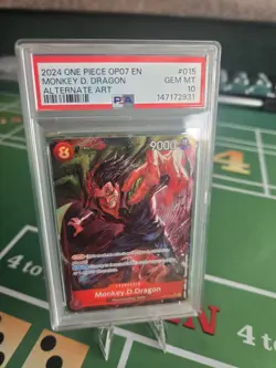 Bandai One Piece OP07-015 Monkey D. Dragon SR Foil Alt Art PSA 10 - Image 4