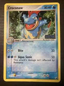 CROCONAW 38/115 Reverse Holo *Stamped* *LP* Unseen Forces 2005 Pokemon Card - Image 1