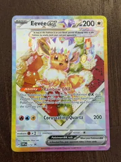 Pokemon TCG Prismatic Evolutions Eevee EX 174 Black Star Promo Card NM Condition - Image 1