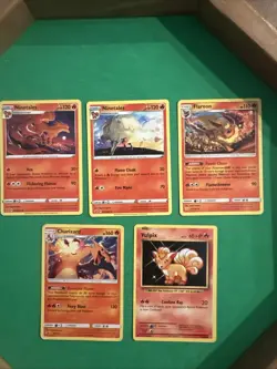 Pokemon Fire Card Lot Charizard Vulpix Reverse Holo Ninetales Flareon NM - Image 1