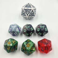 Lot of [6] MTG Spindown Life Counter 20-sided Dice + Jumbo 20-sided Dice - Image 1