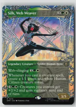 Silk, Web Weaver (Borderless) 215 Marvel's Spider-Man Magic: The Gathering NM - Image 1