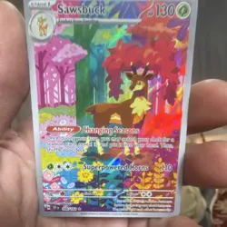 Pokemon TCG Sawsbuck 166/162 SV05 Temporal Forces IR Full Art Holo ENG 2024 - Image 1