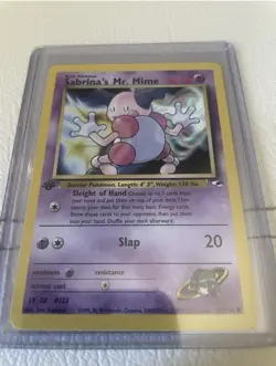 Pokemon TCG Sabrina's Mr. Mime Gym Heroes 94/132 Regular 1st Edition Common - Image 1
