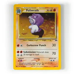 Pokemon - Poliwrath Holo - 9/75 - Neo Discovery - Rare Card - Played - Image 1