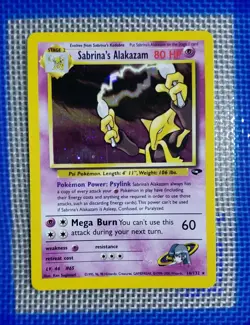 Pokemon Alakazam Sabrina's 16/132 Holographic Rare Gym Challenge TCG Card - Image 1