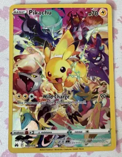 Pokemon TCG Pikachu 160/159 Crown Zenith Full Art Holo Secret Rare EN 70 HP - Image 1
