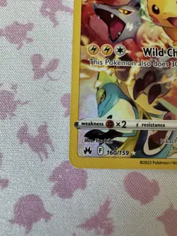 Pokemon TCG Pikachu 160/159 Crown Zenith Full Art Holo Secret Rare EN 70 HP - Image 4