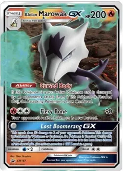 Alolan Marowak GX - SM187 - SM Black Star Promo Lightly Played Pokemon Promos - Image 1