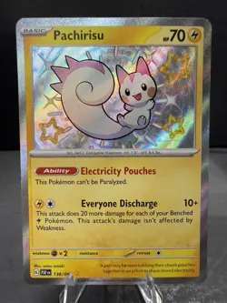 Pachirisu 138/091 SV: Paldean Fates Holo Shiny Rare Pokemon Near Mint - Image 1