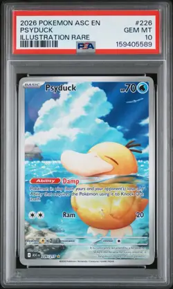 2026 Pokemon Ascended Heroes Psyduck 226/217 Illustration Rare PSA 10 English - Image 1