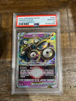 POKEMON 2022 Silver Tempest UNOWN Vstar #066 PSA 10 Gem Mint RARE - Image 1