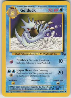 Pokemon TCG Golduck Uncommon Fossil 35/62 - Image 1