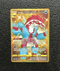 Pokemon TCG - Galarian Obsagoon 198/185 - Gold Secret Rare Holo - Vivid Voltage - Image 1