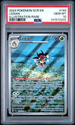POKEMON LEDIAN 144/142 PSA 10 ILLUSTRATION RARE STELLAR CROWN 2024 - Image 1