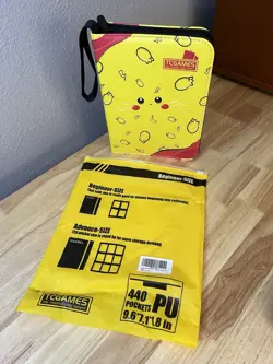 TCGAMES Pokemon Trading Card Binder - 440 Pockets, 9.6” x 11.8” - Pikachu Design - Image 1