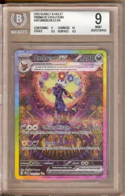 2025 POKEMON PRISMATIC EVOLUTIONS SIR UMBREON EX 161/131 BGS 9!! 10 SUB!! - Image 1