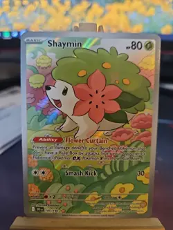 Pokemon TCG Shaymin Holo Card Illustration Rare, 185/182, Destined Rivals Series - Image 1