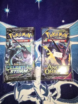 Pokemon TCG Sealed 2 Booster Packs: Celestial Storm/Ancient Origins Rayquaza Art - Image 1