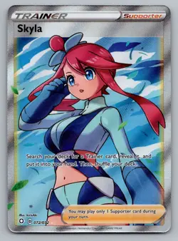 Skyla (Full Art) Ultra Rare Pokemon Shining Fates 072/072 NM - Image 1