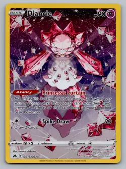Diancie Ultra Rare Pokemon Crown Zenith: Galarian Gallery GG13/GG70 NM - Image 1