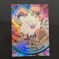 Topps Pokemon Card TV Series 1 Rainbow Foil BlueLogo 1st Edition #57 Primeape NM - Image 1