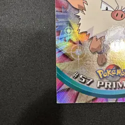 Topps Pokemon Card TV Series 1 Rainbow Foil BlueLogo 1st Edition #57 Primeape NM - Image 2