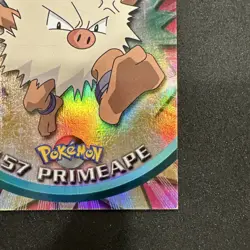 Topps Pokemon Card TV Series 1 Rainbow Foil BlueLogo 1st Edition #57 Primeape NM - Image 3