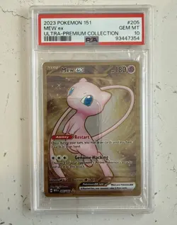 PSA 10 GEM MINT Mew Ex 205/165 Gold METAL 151 UPC PROMO Pokemon Card - Image 1