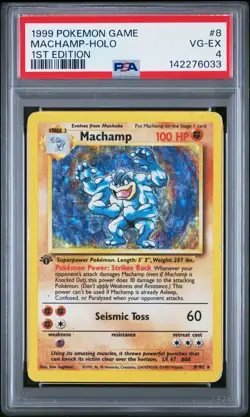 1999 POKEMON BASE SET 1ST EDITION #8 MACHAMP-HOLO PSA 4 - Image 1