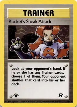 Pokemon Rocket's Sneak Attack (72) Team Rocket 72/82 1st Edition Rare NM - Image 2