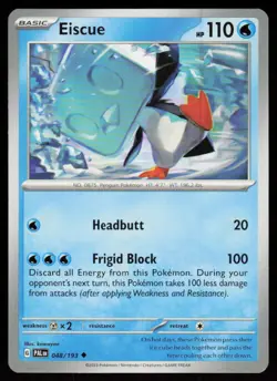 Eiscue 048/193 Uncommon Paldea Evolved Pokemon Near Mint - Image 1