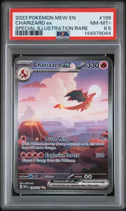 2023 POKEMON MEW EN 151 SPECIAL ILLUSTRATION RARE #199 CHARIZARD EX PSA 8.5 - Image 1