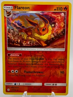 2019 Pokemon Cosmic Eclipse Flareon 25/236 Reverse Holo TCG EN Near Mint - Image 1