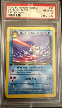 Dark Golduck 37 1st Edition Rocket Pokemon PSA 10 - Image 1