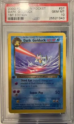 Dark Golduck 37 1st Edition Rocket Pokemon PSA 10 - Image 3