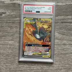 Pokemon Sun & Moon Hidden Fates Moltres & Zapdos & Articuno GX 44/68 Holo PSA 9 - Image 1