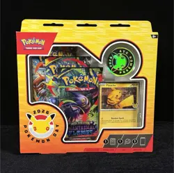 Pokemon TCG Pokemon Day 2026 Collection Sealed Box Pikachu Promo + 3 Boosters - Image 1