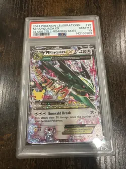 Pokemon 2021 M Rayquaza EX 76 Holo 25th Stamp Celebrations GEM MINT PSA 10 - Image 1