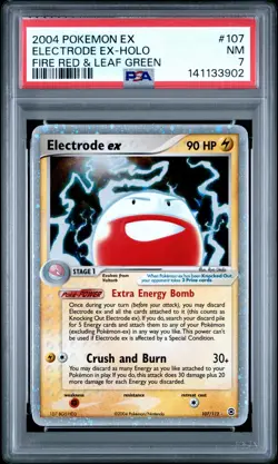 2004 POKEMON EX FIRE RED & LEAF GREEN #107 ELECTRODE EX-HOLO PSA 7 - Image 1