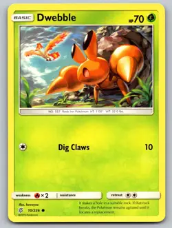 Dwebble 10/236 Common Unified Minds Pokemon Near Mint - Image 1